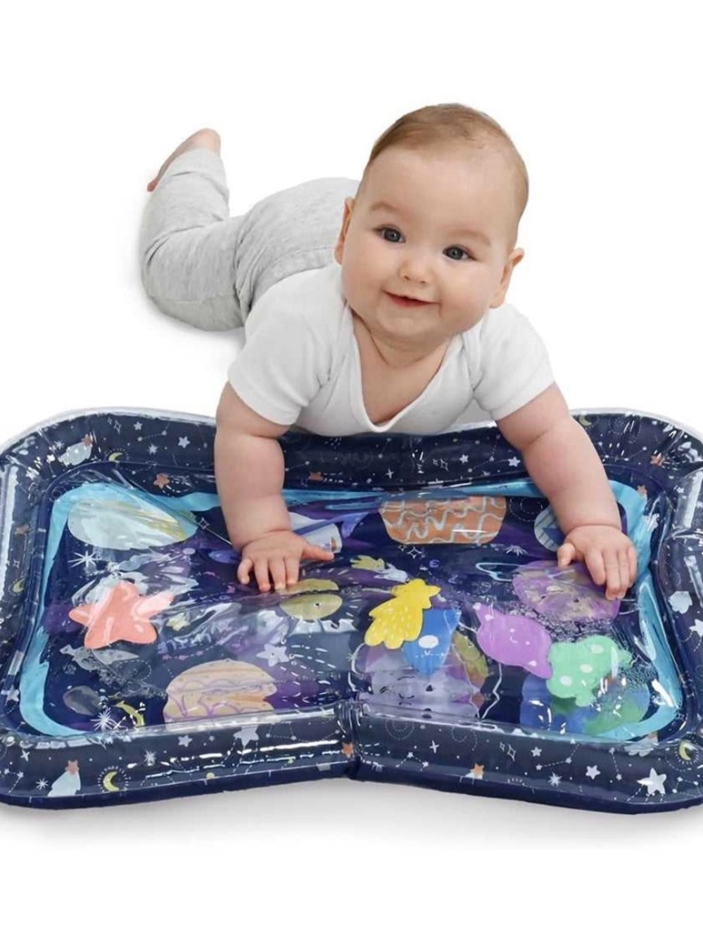 Space-Themed Waterproof Tummy time Activity Mat with Floating Toys